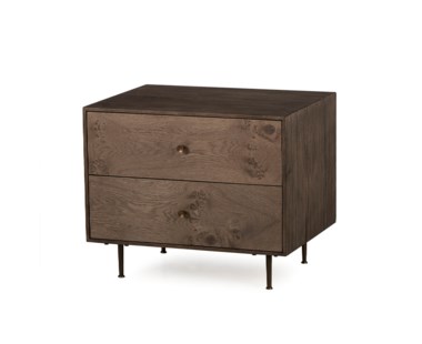 Matilda Nightstand - 2 Drawer / Silver